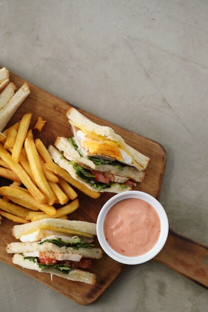 Sandwiches with french fries