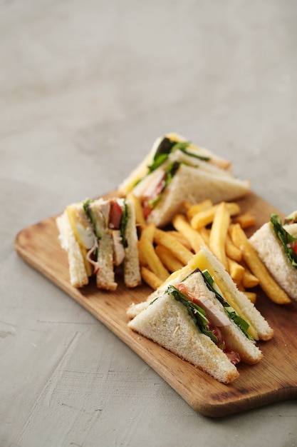 Sandwiches with french fries