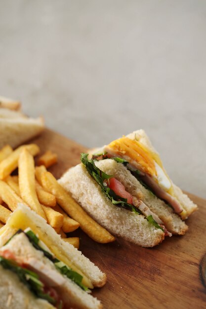 Sandwiches with french fries