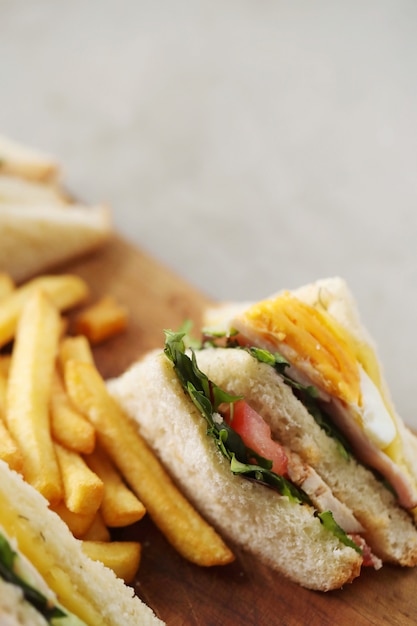 Sandwiches with french fries