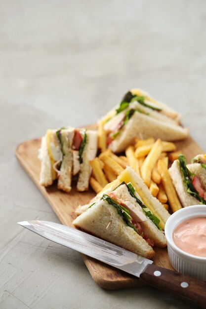 Sandwiches with french fries