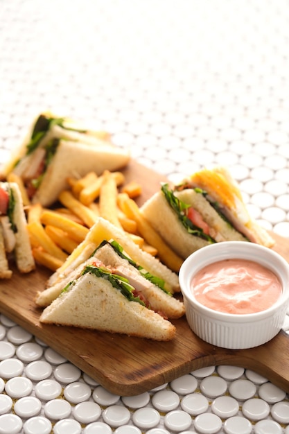 Sandwiches with french fries