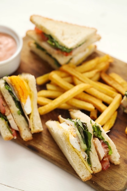 Sandwiches with french fries