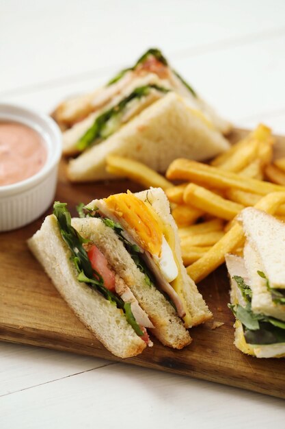 Sandwiches with french fries