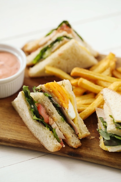 Sandwiches with french fries