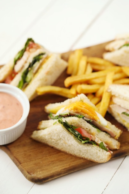 Sandwiches with french fries