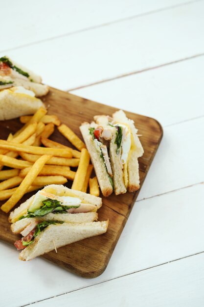 Sandwiches with french fries