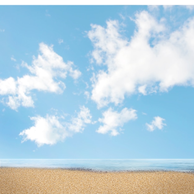 Песчаный пляж на фоне неба
