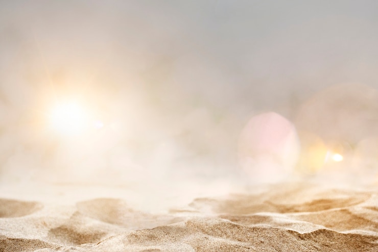Free Photo sandy beach ground view shot in bokeh style