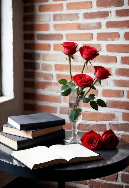 Foto gratuita celebrazione di sant jordi con libro e rosa