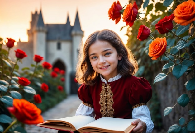 Foto gratuita celebrazione di sant jordi con libro e rosa