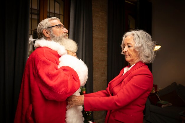 Santa claus getting ready for christmas