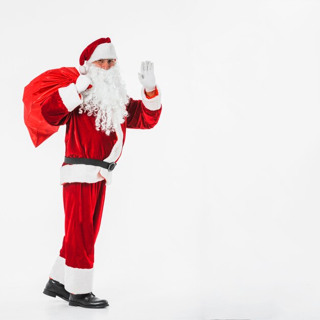 Santa Claus showing greeting gesture