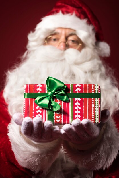 Santa Claus with gift box