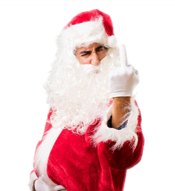 Santa doing an ugly gesture