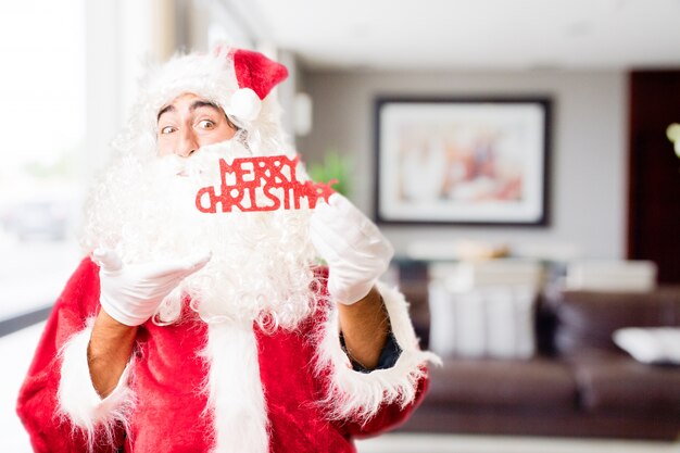 Santa with a "merry christmas" lyrics