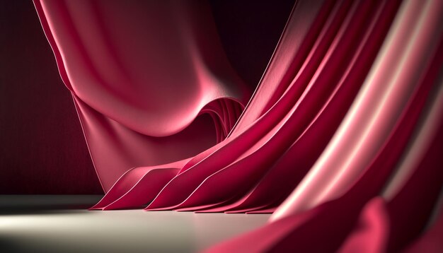 Satin fabric in trendy color Viva Magenta generative AI