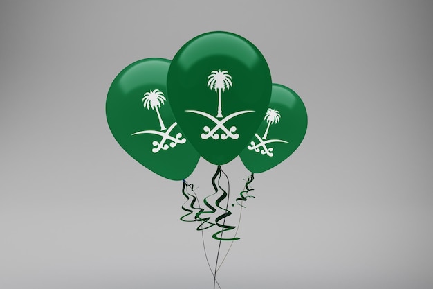 Free photo saudi arabia flag balloons world cup