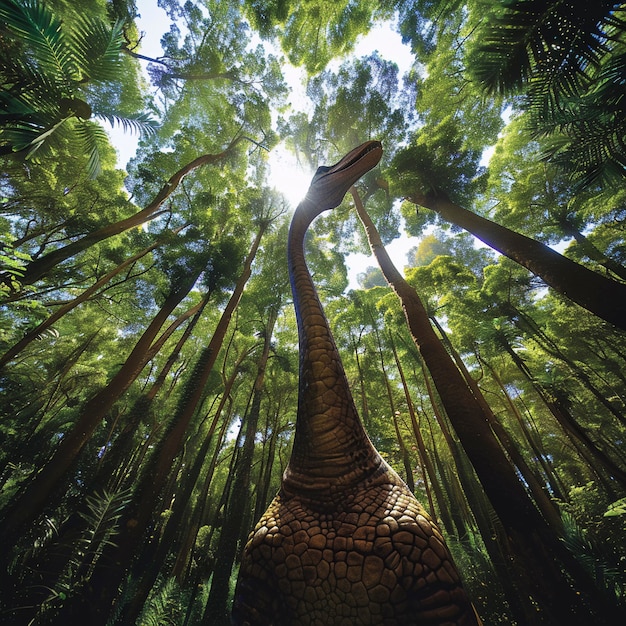 Foto gratuita dinosauro sauropode in natura