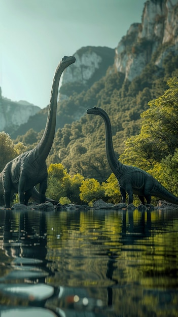 Foto gratuita dinosauro sauropode in natura