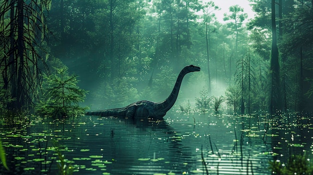 Free photo sauropod dinosaur in nature