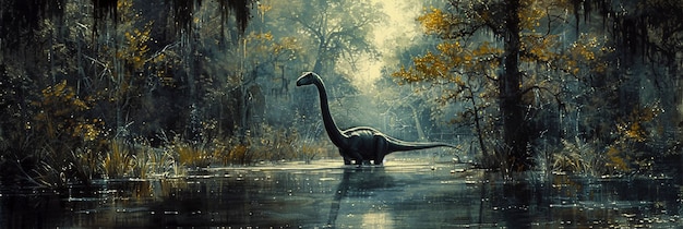 Free photo sauropod dinosaur in nature