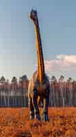 Free photo sauropod dinosaur in the wild