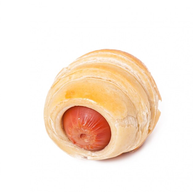 Sausages in dough isolated 