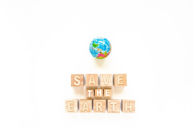 Free photo save the earth and small globe