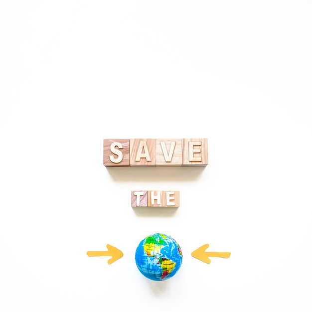 Save the planet inscription