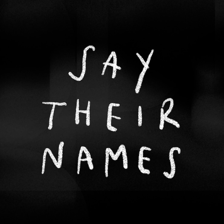 मुफ़्त फोटो say their name typography for black lives matter awareness social template