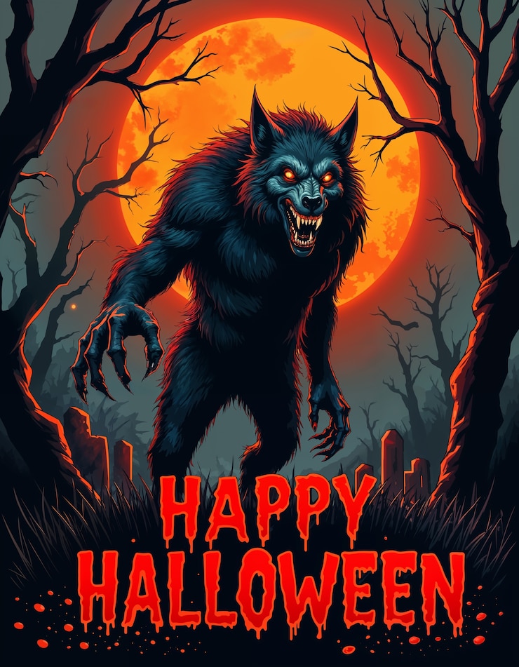 मुफ़्त फोटो scary halloween poster illustration
