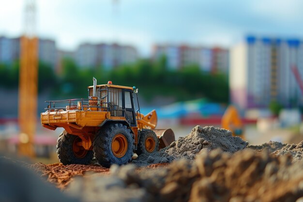 Scene of construction site with equipment