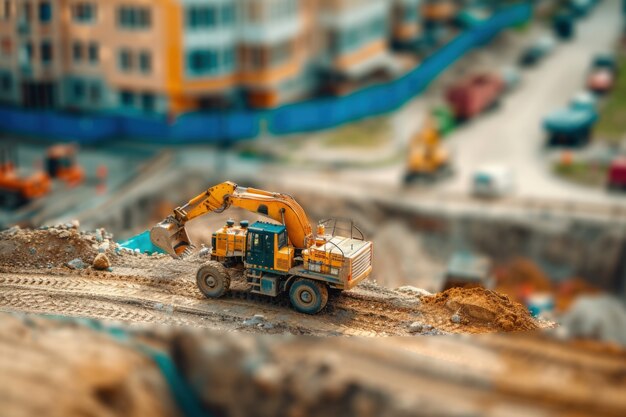 Scene of construction site with equipment