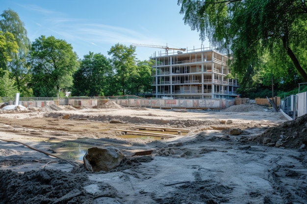 Free photo scene of construction site with equipment