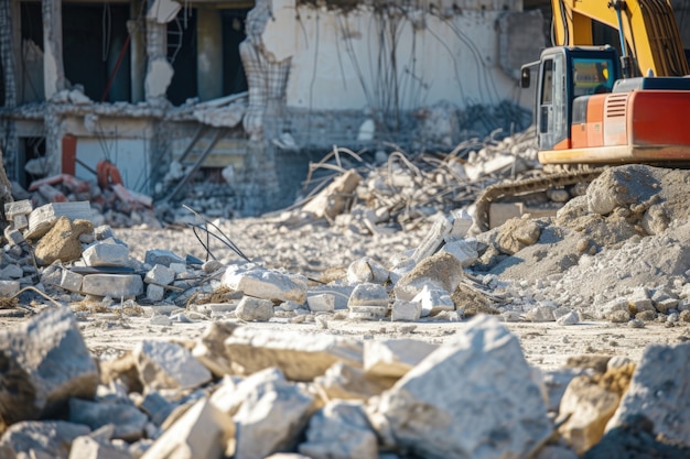 Scene of construction site with equipment