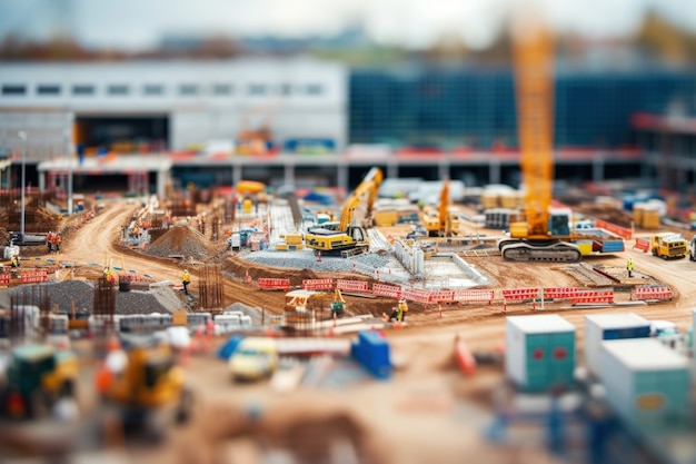 Free photo scene of construction site with equipment