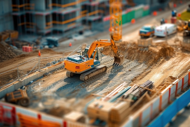 Free photo scene of construction site with equipment