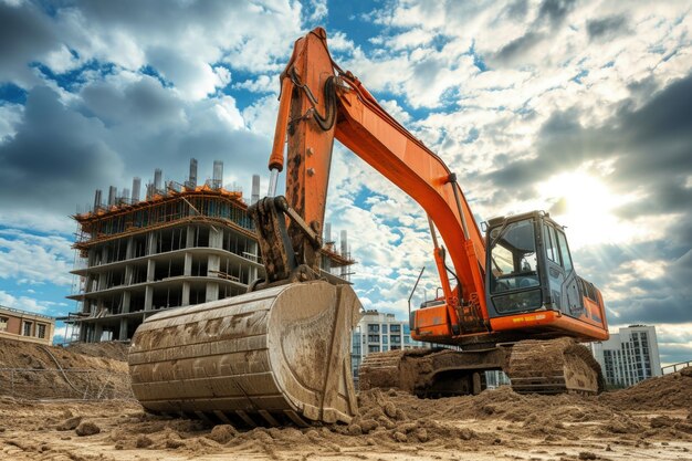 Scene of construction site with equipment