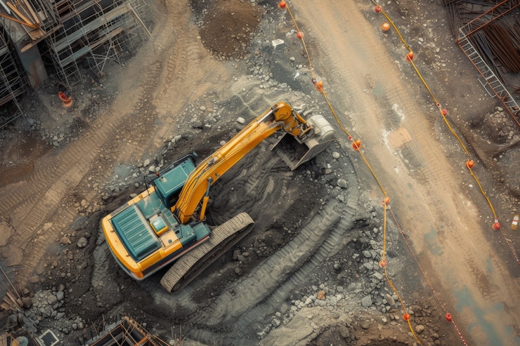Free Photo scene of construction site with equipment
