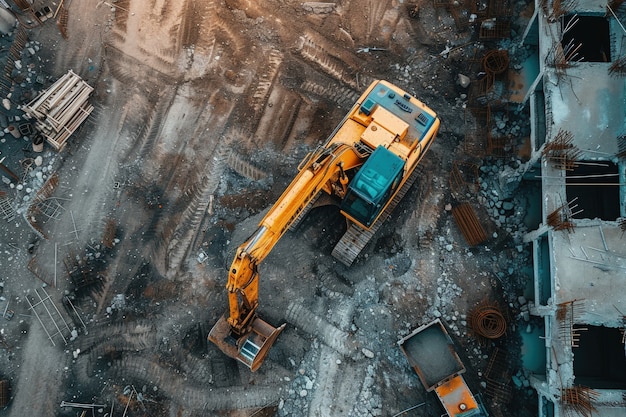 Free photo scene of construction site with equipment