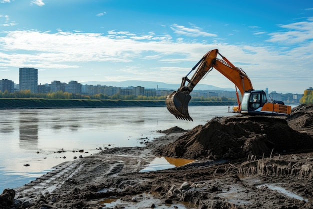 Free photo scene of construction site with equipment