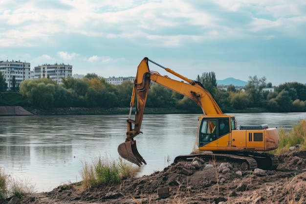 Scene of construction site with equipment