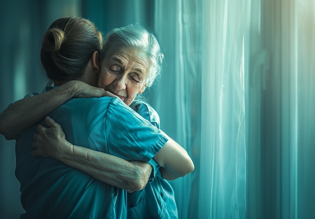 무료 사진 노인 환자 를 돌보는 보살 직업 의 장면