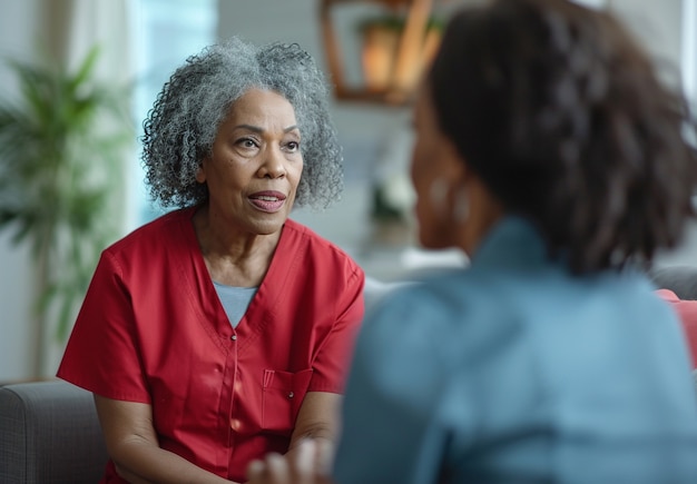 Scene from care job with senior patient being take care of