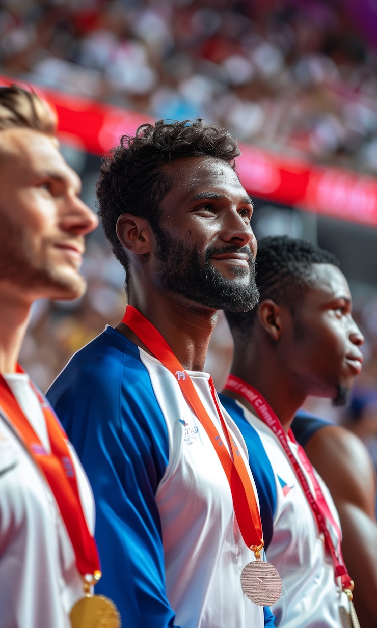Free Photo scene from the olympic games tournament with athletes competing