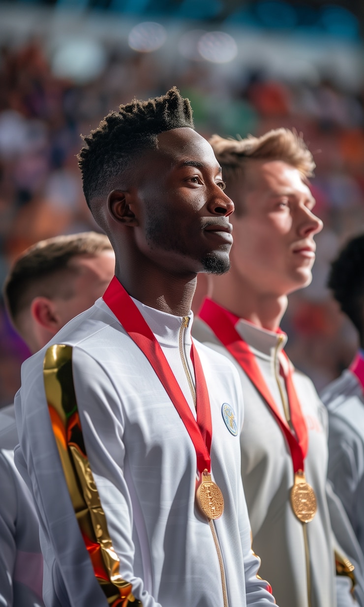 Free Photo scene from the olympic games tournament with athletes competing