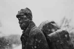 Free photo scene with african-american people moving in the rural area in the old times