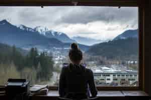 Foto gratuita scena con giovani diversi che sono nomadi digitali e lavorano a distanza da luoghi da sogno