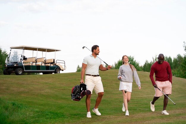 Scene with friends on the golf course